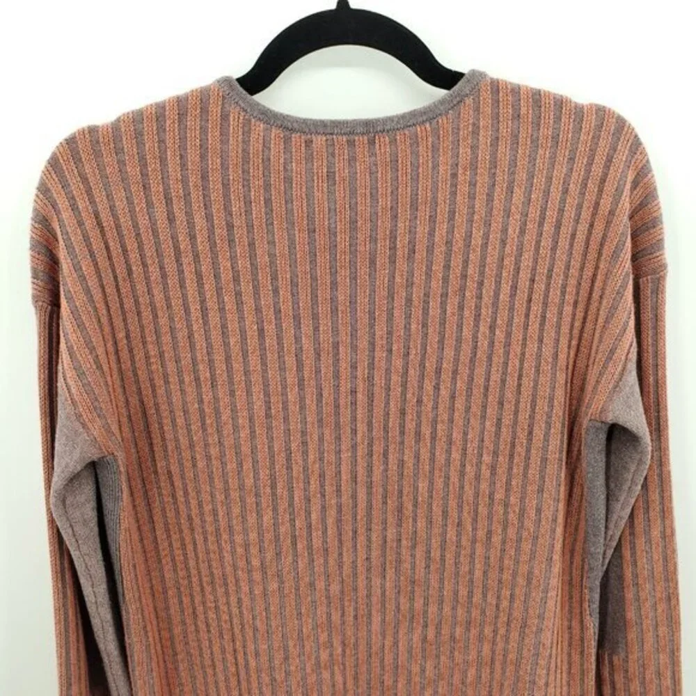 Smartwool Shadow Pine V-Neck Rib Sweater M Sparrow Heather/Sunset Coral Heather